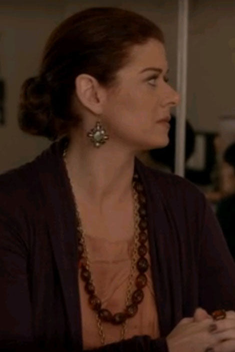 Miguel Ases Abalone earrings worn by Debra Messing on Smash